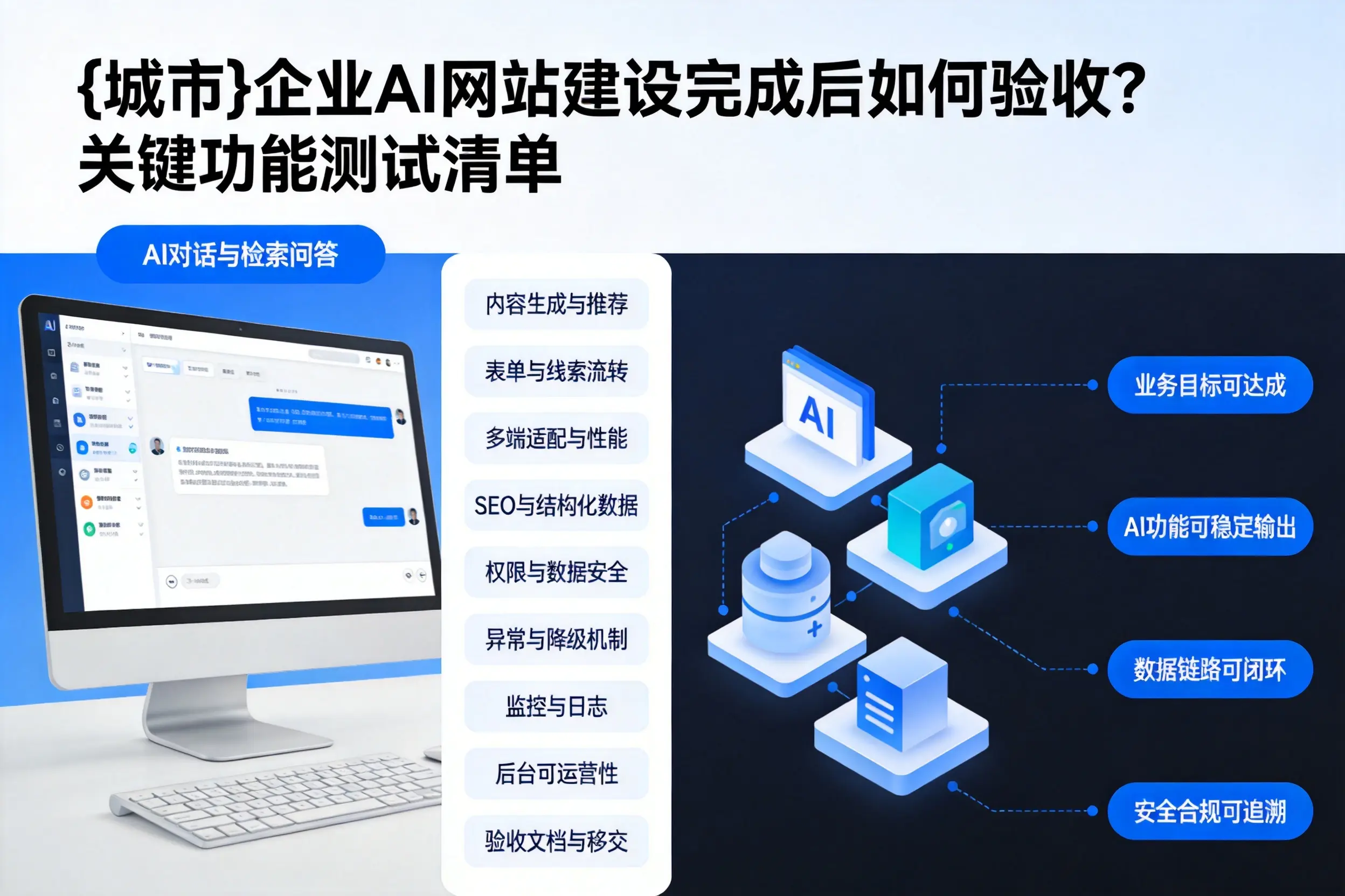 马鞍山企业AI网站建设完成后如何验收？关键功能测试清单