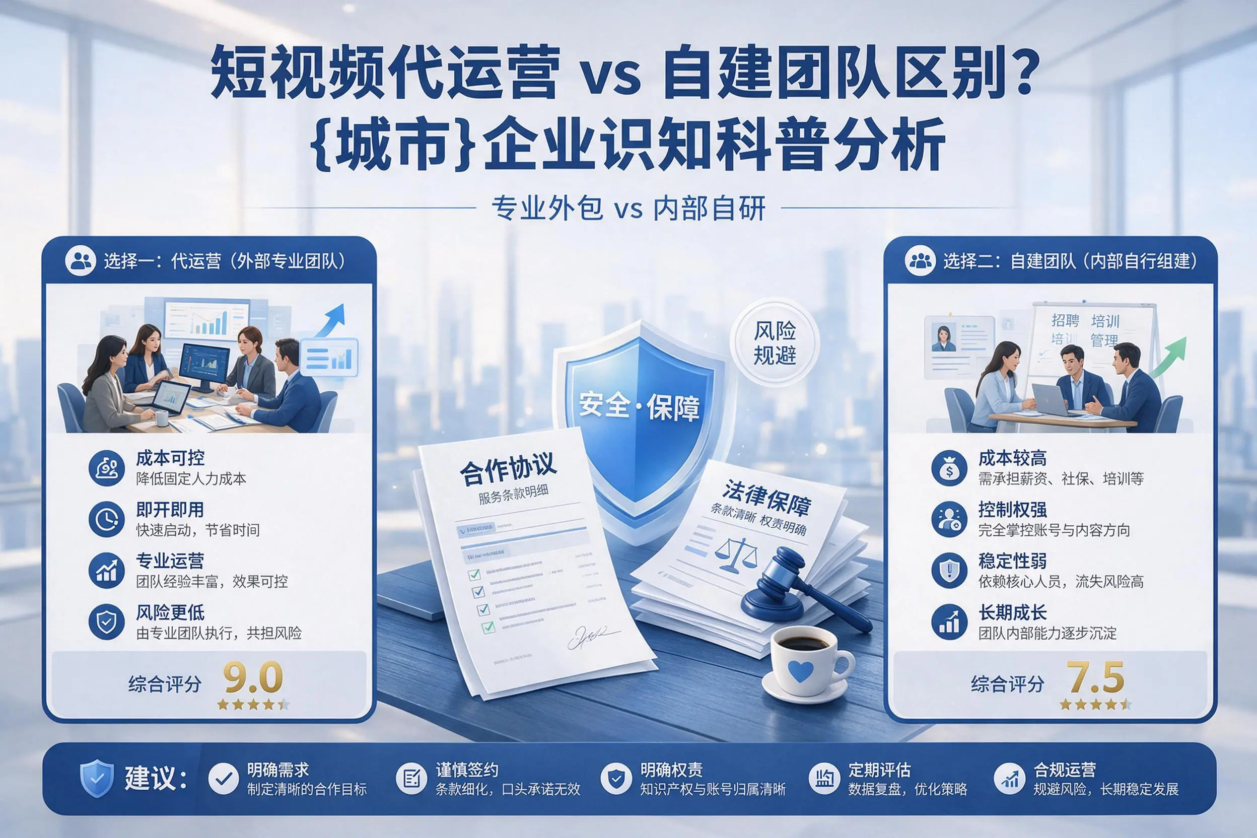 短视频代运营与自建团队区别?马鞍山企业认知科普分析