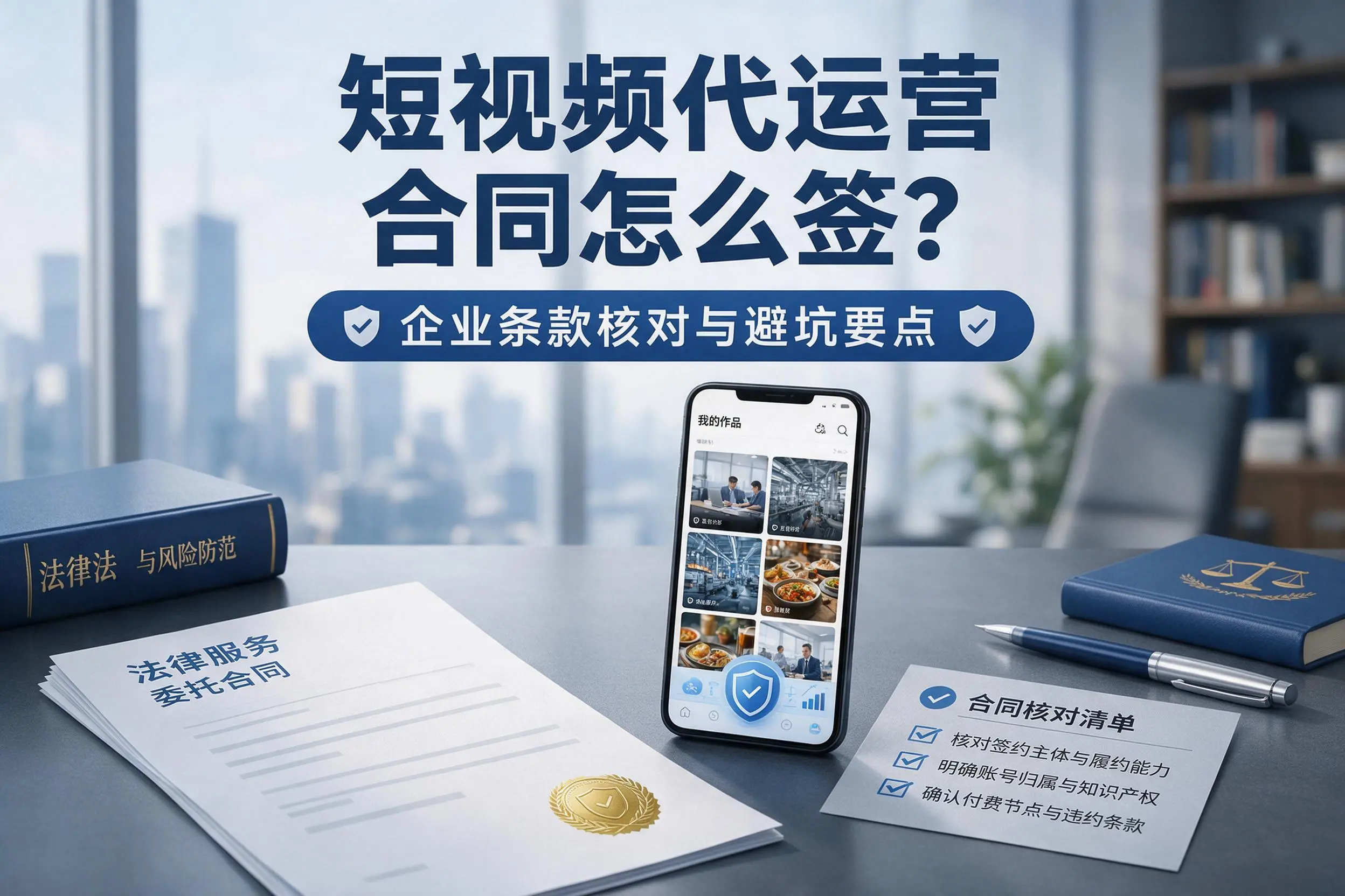 短视频代运营合同怎么签?马鞍山企业条款核对与避坑要点
