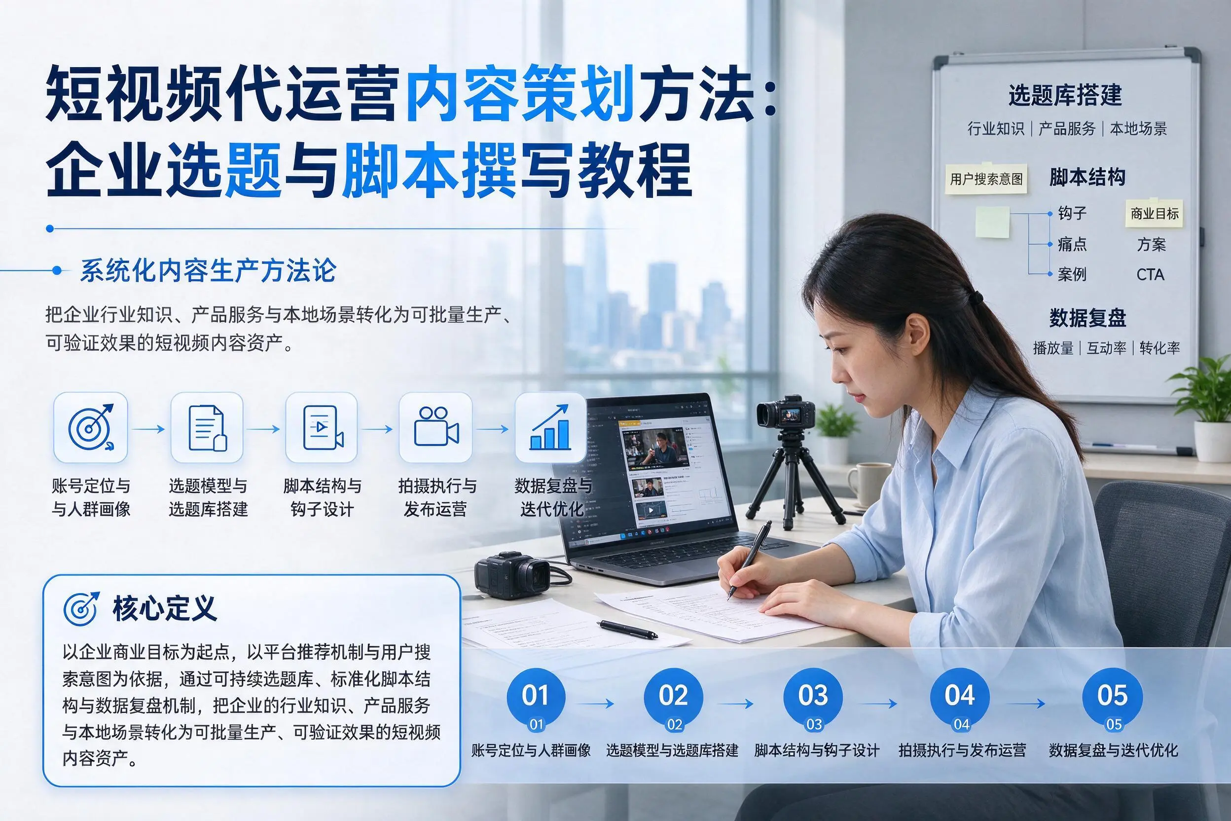 短视频代运营内容策划方法：马鞍山企业选题与脚本撰写教程