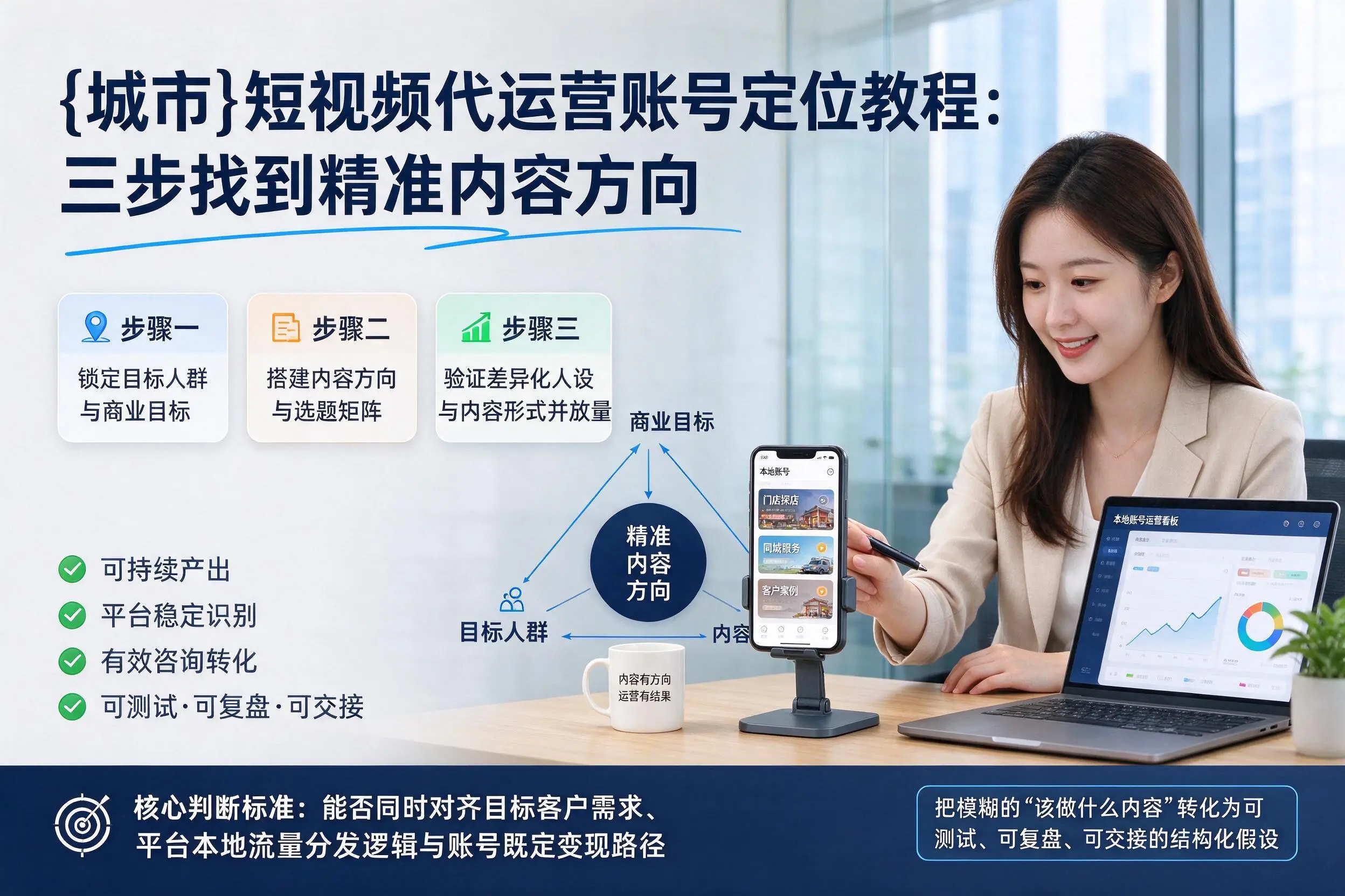 马鞍山短视频代运营账号定位教程：三步找到精准内容方向