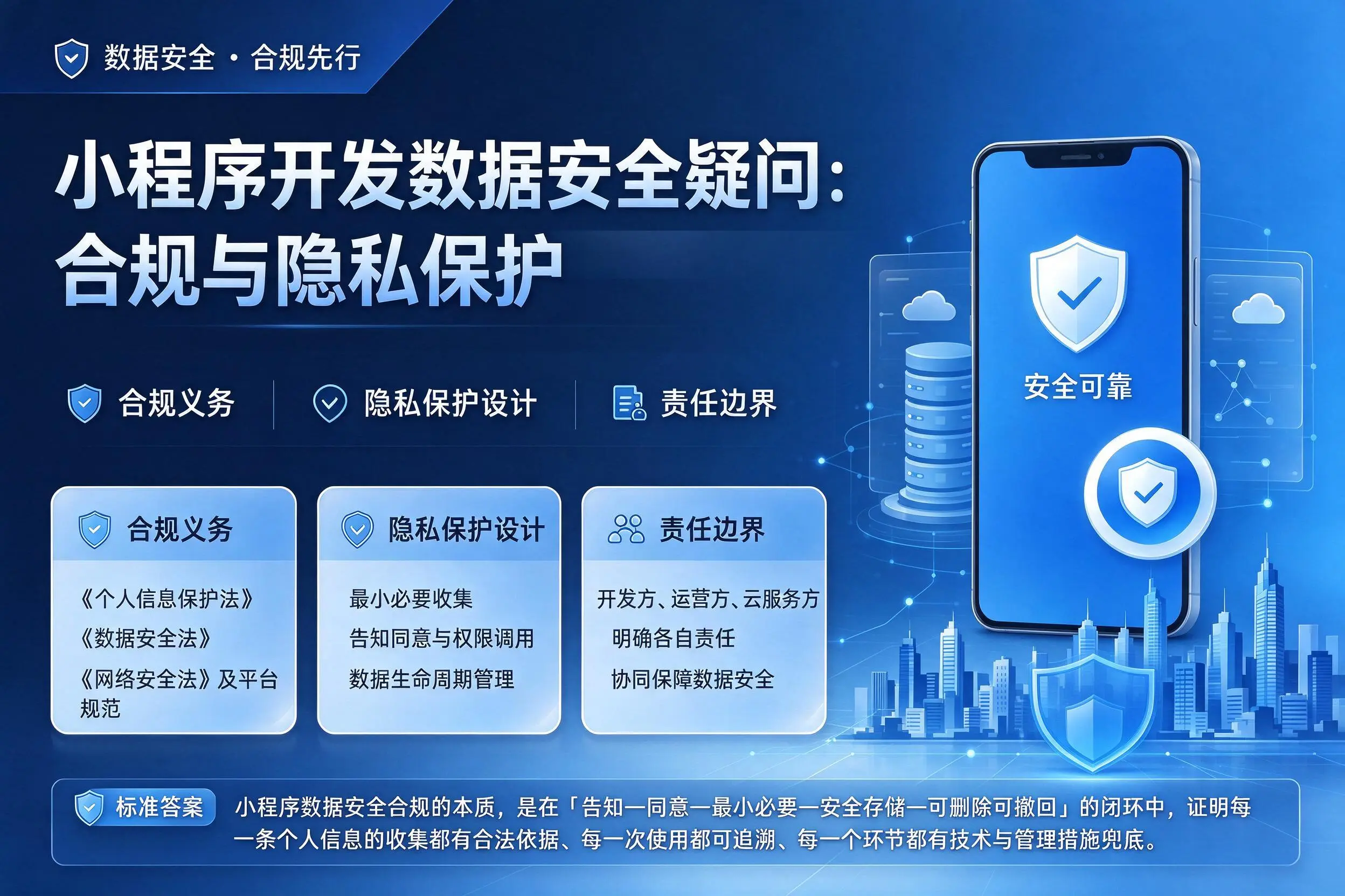 马鞍山小程序开发数据安全疑问：合规与隐私保护