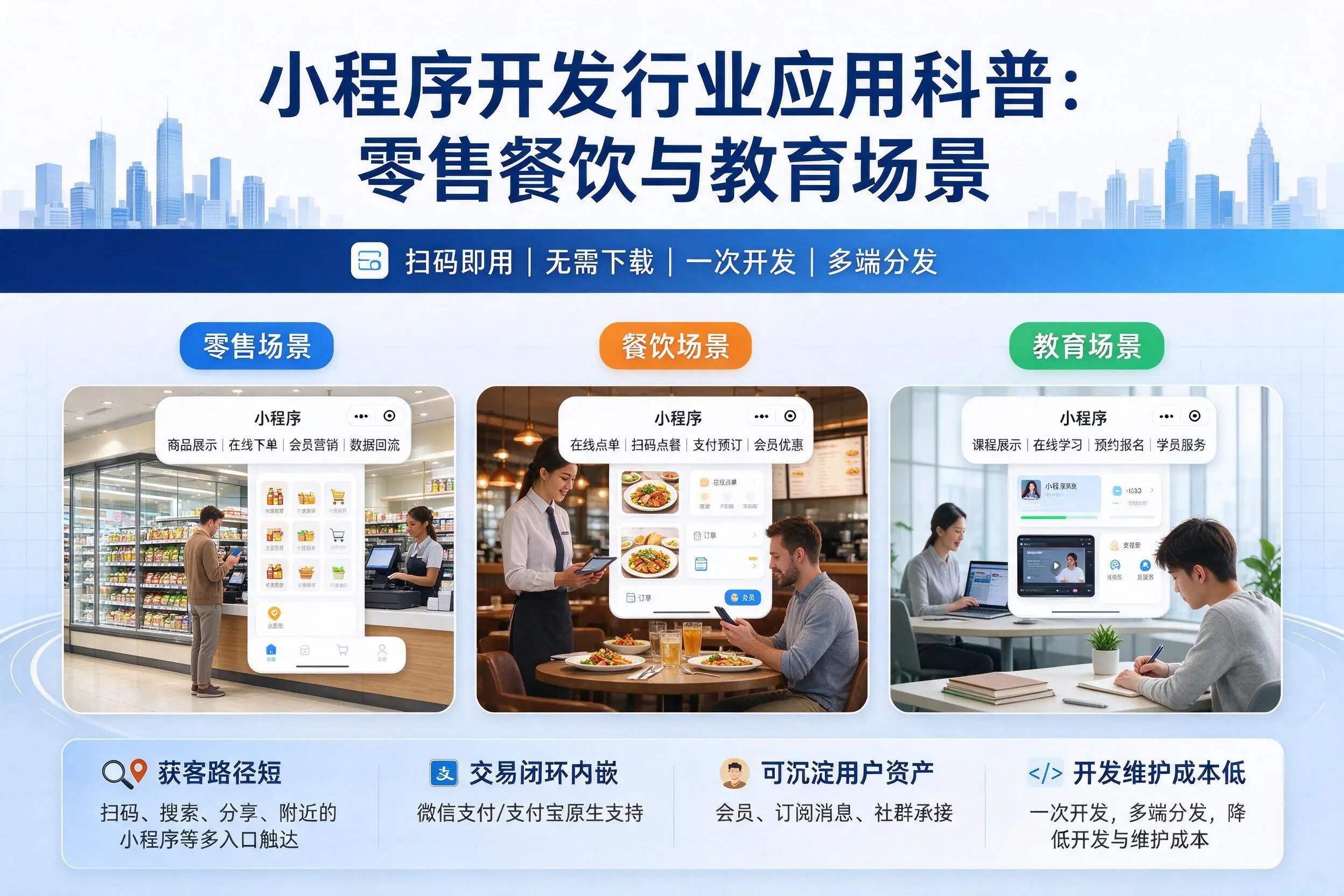 马鞍山小程序开发行业应用科普:零售餐饮与教育场景