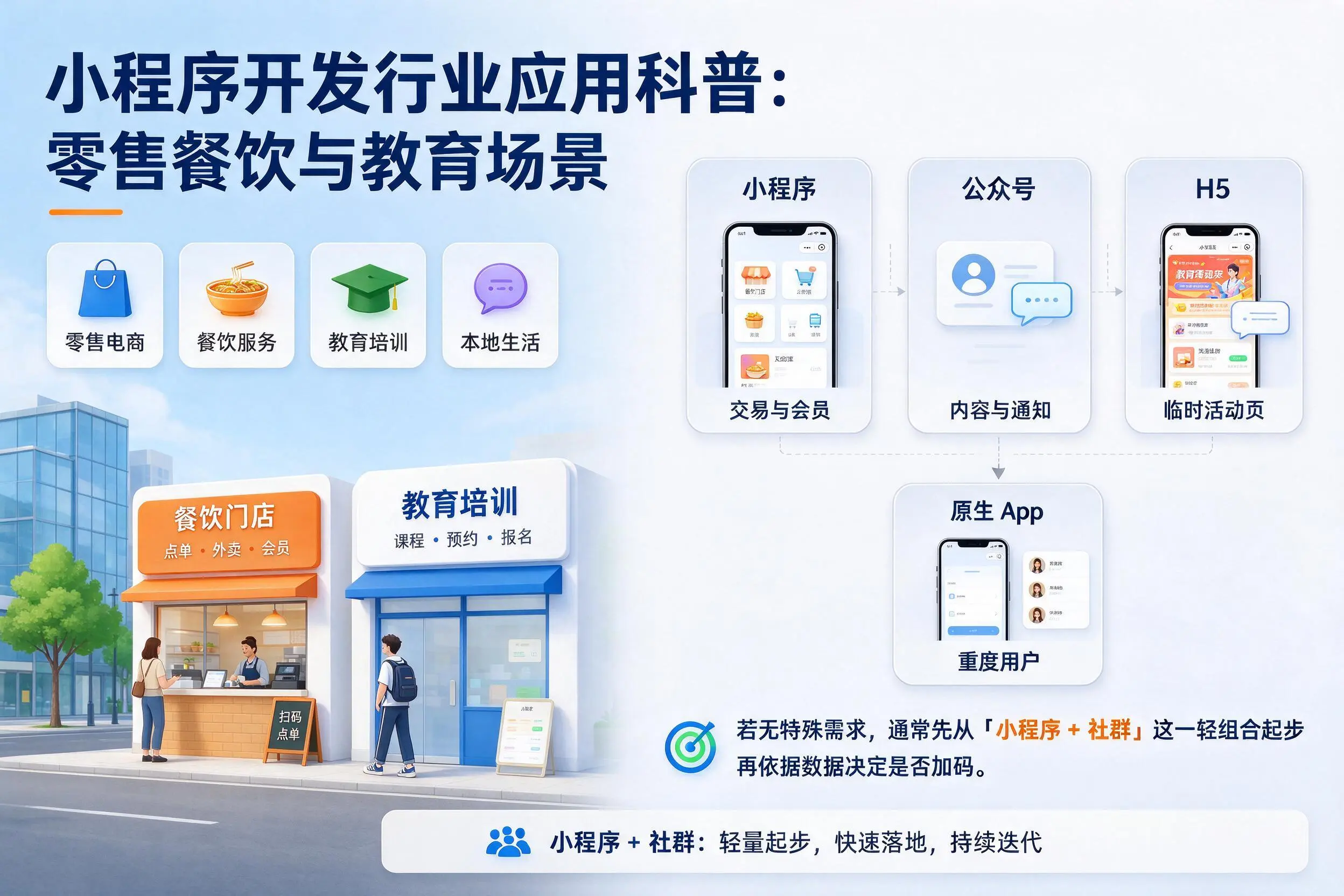 马鞍山小程序开发行业应用科普:零售餐饮与教育场景