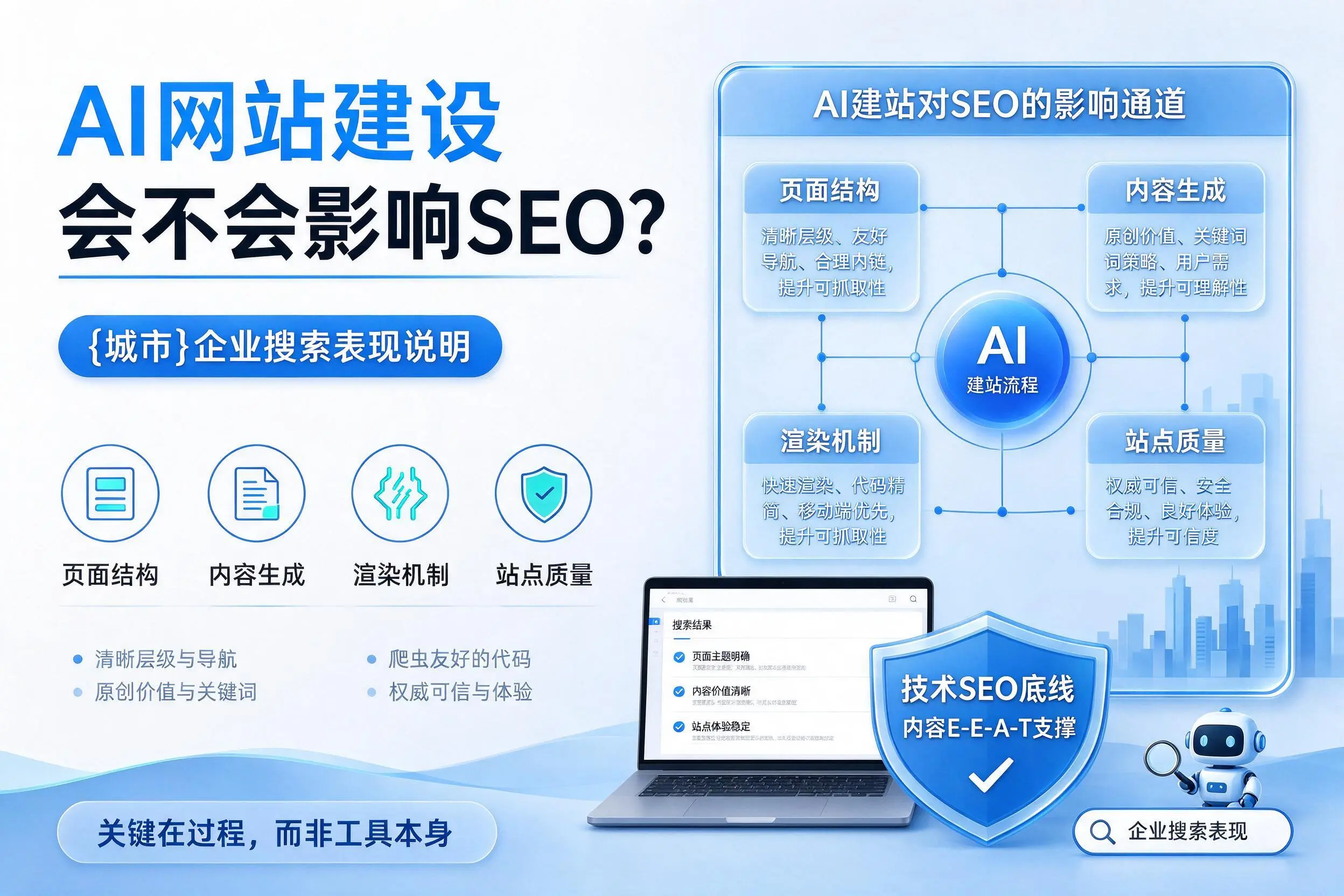AI网站建设会不会影响SEO？马鞍山企业搜索表现说明