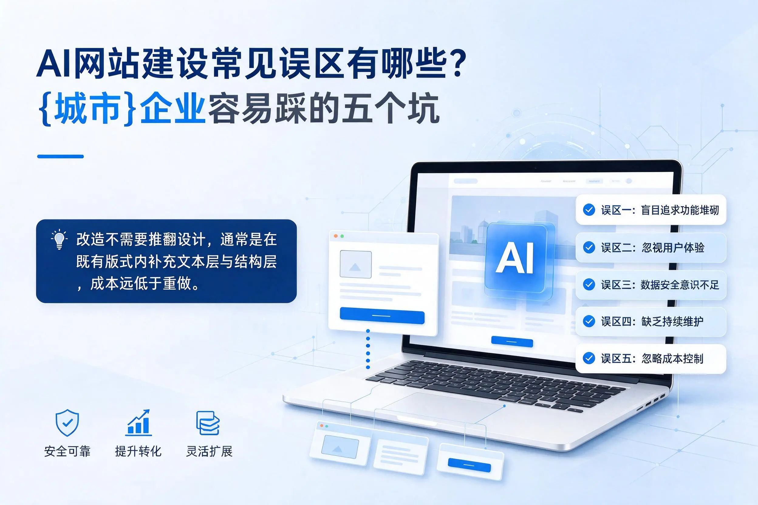 AI网站建设常见误区有哪些？马鞍山企业容易踩的五个坑