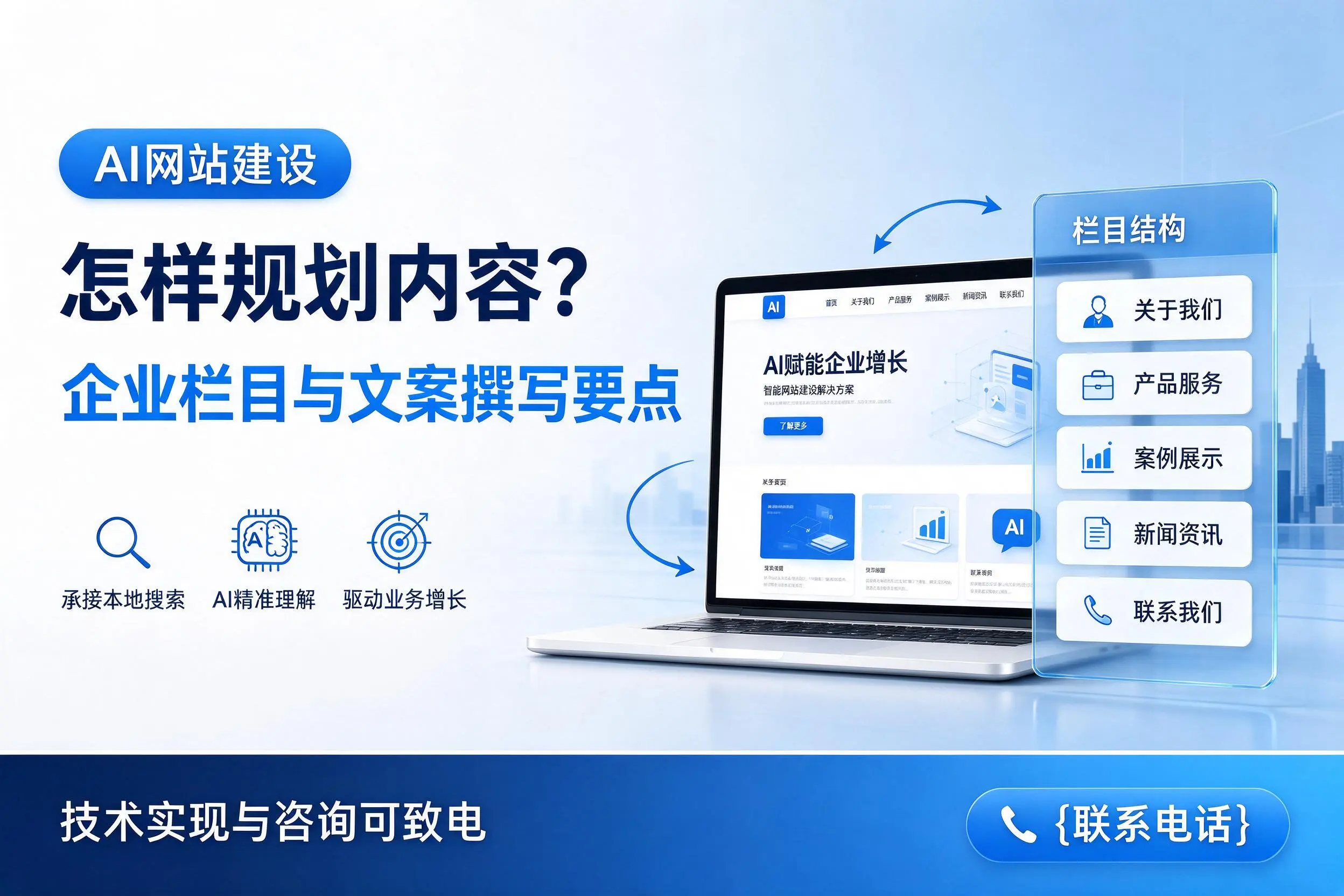 AI网站建设怎样规划内容？马鞍山企业栏目与文案撰写要点